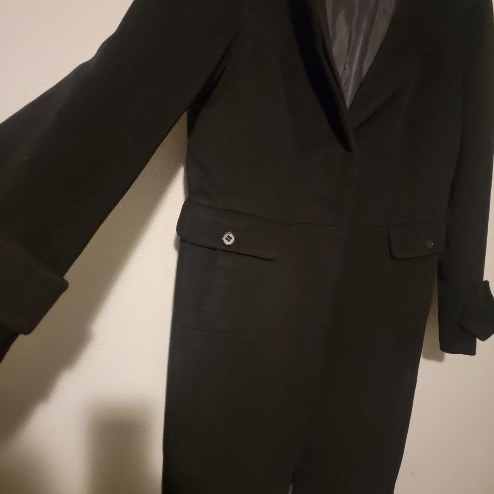 Talbots Trench Coat Wool Angora Rabbit Hair Viscose Blend Size 14 L/XL Old Money - Picture 4 of 7